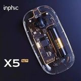 TKÇ Inphic X5 Kablosuz Fare Şarj Edilebilir Sessiz Kullanım 2.4g Transparan USB MOUSE-(5775)
