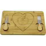 Tkç Kalpli Bıçak Sağ-Solahşap Bambu Kahvaltı Peynir Sunum Pano2 Bıçak=ahşap SAP19X29CM-1.5CM