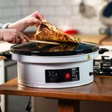 Tkç Katmer - Yufka Sacı Termostatlı - Standlı 3000W Emaye Kaplı Geniş Üst Yüzey 53CM Genişli