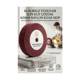 TKÇ Kırmızı Skoç Elyaf Mop Parlatma Diski - 5700 Rpm 165 mm Metal ve Paslanmaz 723107