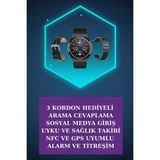 TKÇ Kulak Içi Kablosuz Bluetooth Kulaklık ve Nfc ve Gps Özellikli Akıllı Saat Alarm ve Titreşim