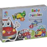 TKÇ LCBYB00 Kids Baby Puzzles - Taşıtlar / 2+2+3+4 Parça Puzzle / +1 Yaş
