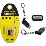 TKÇ Ligtining Dönüştürücü Micro USB Adaptor Converter Çevirici Başlık ANAHTARLIK-(5775) - Siyah