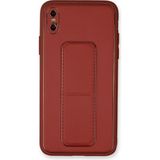 TKÇ Mey Ithalat® iPhone Xs Max Kılıf Coco Deri Standlı Kapak - Fuşya