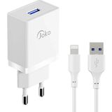 TKÇ Mey Ithalat® JK77 12W + PX17 1m 2.4A USB To Lightning Kablolu Pd Şarj Cihazı