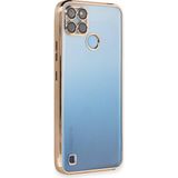 TKÇ Mey Ithalat® Realme C25Y Kılıf Lensli Silikon - Gold