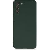TKÇ Mey Ithalat® Samsung Galaxy S21 Plus Kılıf Nano Içi Kadife Silikon - Koyu Yeşil