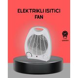 TKÇ Mini Elektrikli Isıtıcı 2000W – Termostatlı Fanlı Isıtma, Taşınabilir Tasarım