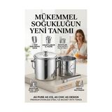 TKÇ Paslanmaz Inox Parlak Çelik Buz Kovası Seti - Süzgeçli ve Buz Maşası Hediyeli 723145 - Çok Renkli