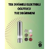 TKÇ Pilli Otomatik Baharat Değirmeni Gıda Sınıfı Çelik Sessiz Öğütücü Alet