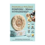 TKÇ Ponpon Polisaj Fırçası | 90MM Pamuk Ponpon | Ahşap Göbekli Ayna Parlaklığı 723184