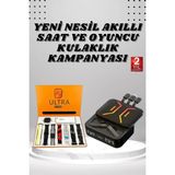 TKÇ Powerbank Kulaklık ve 7 Kordonlu Akıllı Saat Çoklu Şarj Girişi Bluetooth Bağlantılı - Renkli - Standart