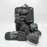 TKÇ Profesyonel Oto Araç Temizleme Seti Mikrofiber Oto Yıkama Bakım Kiti Gri 9 Parça - Çok Renkli