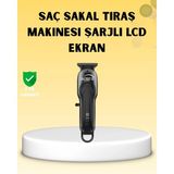 TKÇ Profesyonel Tıraş Makinesi LCD Ekranlı Turbo Mod ve Güçlü Motor - Renkli