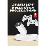 TKÇ Projeksiyon Cihazı Video Oyun Konsolu Projektör Taşınabilir Ayaklı Çift Kollu 4K Çözünürl�