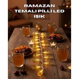 TKÇ Ramazan Işıkları Pilli Altın Fener Tasarımlı Dekoratif LED Aydınlatma