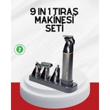 TKÇ Şarjlı 9’u 1 Arada Çok Amaçlı Erkek Bakım Seti Yıkanabilir Başlıklar