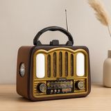 TKÇ Şarjlı Bluetooth Fm Radyo Hoparlör (Usb/tf Mp3, Nostaljik Ibreli)