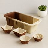 TKÇ Silikon 13 Parça Muffin ve Baton Kek Kalıp Seti (11.5X25 Cm)