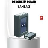 TKÇ Solar Güçlü 6 LED Dış Mekan Lambası – Otomatik Aç/kapa Işık Sensörlü Aydınlatma - Renkli