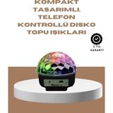 TKÇ Taşınabilir Bluetooth Disko Topu Uzaktan Kumandalı Işık Efektleri - Renkli