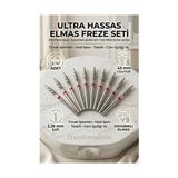 TKÇ Tkcls- 10'lu Ultra Hassas Elmas Freze Ucu - Kuru Manikür, Tırnak, Hobi, Gravür Seti 243LX/021R 72