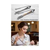 TKÇ Tkcls- 2 'li Paslanmaz Çelik Şeker Maşası - Profesyonel Sunum ve Servis Maşası Seti - 12.5 cm