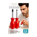 TKÇ Tkcls- 2'litopaç Tornavida Seti: Avuçiçi Mini Yıldız ve Düz Uçlu Kısa Şaft Ufak Vidalama A - 1 - Renkli
