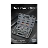 TKÇ Tkcls- 40 Parça Profesyonel Metrik Ters Kılavuz ve Pafta Seti - Hassas Diş Açma ve Onarım Tak