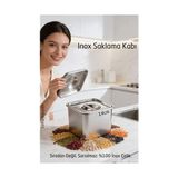 TKÇ Tkcls- Premium Inox Saklama Kabı - Hava Sızdırmaz Mutfak Düzenleyici 14X11 cm 304 Paslanmaz Çel