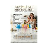 TKÇ Tkcls- Sevimli Ayıcık Figürlü 8'li Dondurma Meybuz Kalıbı Seti - Sağlıklı Ev Yapımı Lezze