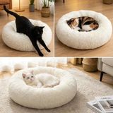TKÇ Tkcls- Yuvarlak Ultra Yumuşak Welsoft Peluş Kedi ve Köpek Yatağı – Kaymaz Taban Tüylü Pet P - Renkli