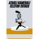 TKÇ Tripod Telefon Tutucu Kumandalı Mikrofon LED Işık Vlog Video Kayıt