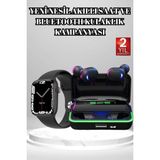 TKÇ Ucuz ve Kaliteli Kulaklıklı Saat Seti Bluetooth Bağlantılı Akıllı Saat ve Kulaklık