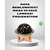 TKÇ USB Projeksiyon Gece Lambası ve Hava Nemlendirici – Aromaterapi Destekli, Taşınabilir Mini - Renkli
