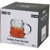Tkç Üzüm - Kabarcıklı Kulplu Cam Bardak Termisil - Isıya Dayanıklı Borosilikat 350ML (5492)