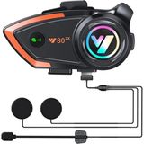 TKÇ Yeni Model Y80-2X Motosiklet Intercom 2 Kişilik Bağlantı Rgb Işıklı Bluetooth Kulaklık Seti