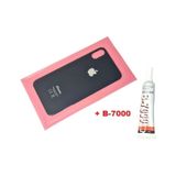 Tkgz Apple Uyumlu iPhone X Arka Pil Batarya Kapağı Cam+b-7000 Siyah