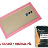 Tkgz Huawei Mate 20 Lite Arka Pil Batarya Kapağı + PİL (LENSLİ CAM) GOLD