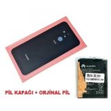 Tkgz Huawei Mate 20 Lite Arka Pil Batarya Kapağı + PİL (LENSLİ CAM) SİYAH