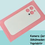 Tkgz - İphone 14 Pro Arka Pil Batarya Kapağı - Cam Kapak Geniş Lens Deliği - Beyaz