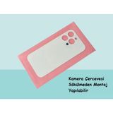 Tkgz - İphone 14 Pro Max Arka Pil Batarya Kapağı - Cam Kapak Geniş Lens Deliği - Beyaz