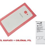 Tkgz Samsung Galaxy A7 2016 (A710) Arka Kapak Batarya Kapağı + PİL (CAM) BEYAZ