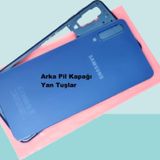 Tkgz - Samsung Galaxy A7 A750 (2018) Full Kasa Arka Kapak Batarya Kapağı - Mavi