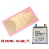 Tkgz Samsung Galaxy A7 A750 Arka Pil Batarya Kapagi + Pıl (Cam) Gold