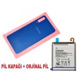 Tkgz Samsung Galaxy A7 A750 Arka Pil Batarya Kapağı + PİL (CAM) MAVİ