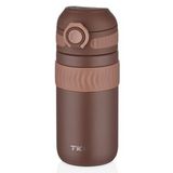 Tkk 450 Ml Kahverengi Cocuk Ve Yetiskin Paslanmaz Celik Termos Matara - Kahve Termosu