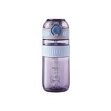 TKK 550ml Silikon Pipetli Taşıma Kulplu Dayanıklı Malzeme Tritan Spor Matara (Mor)
