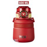 TKK 600 ML Çelik Su Matarası Çift Kullanım Pipetli/Rahat İçim 12 Saat Sıcak/24 Saat Soğuk Termos -2029-600ml