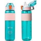 Tkk 700 Ml Yesil Silikon Pipet Agizlik Okul Spor Ve Kamp Icin Tritan Matara - Cocuk Yetiskin